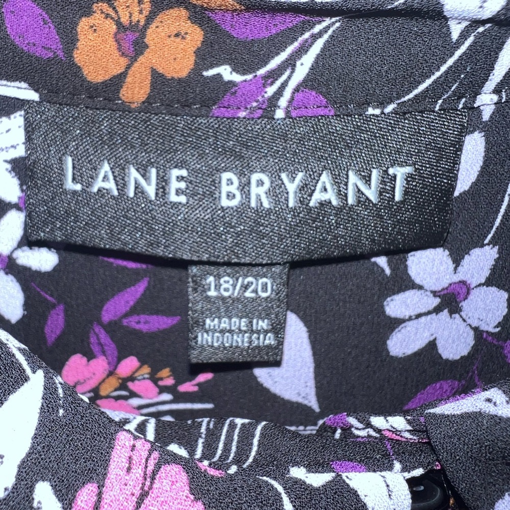 ✨ Lane Bryant Floral Collared Button Blouse Multicolor Plus 18/20 - Picture 9 of 9